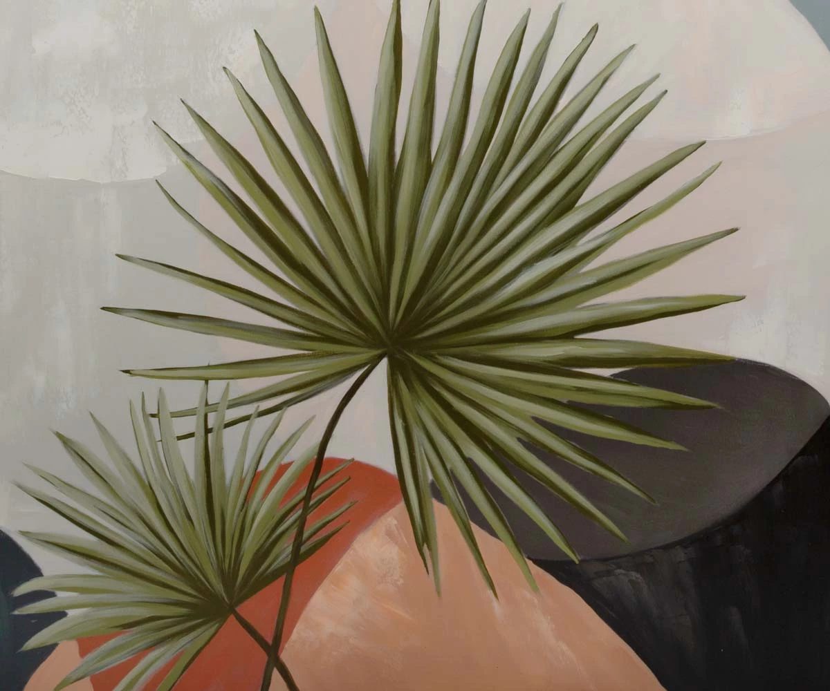 F27 Moonlit Fronds Oil Painting 4 F27 Moonlit Fronds Oil Painting - Image 4