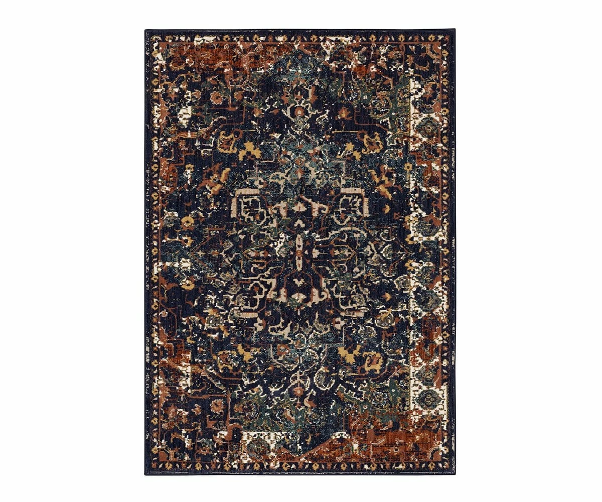 K01 Soiree Damascus Rug - Indigo 1 K01 Soiree Damascus Rug - Indigo