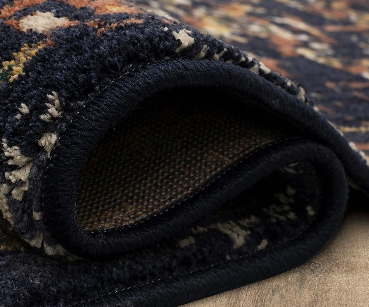 K01 Soiree Damascus Rug Runner - Indigo 5 K01 Soiree Damascus Rug Runner - Indigo - Image 5