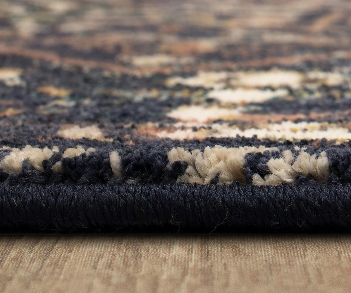 K01 Soiree Damascus Rug Runner - Indigo 2 K01 Soiree Damascus Rug Runner - Indigo - Image 2