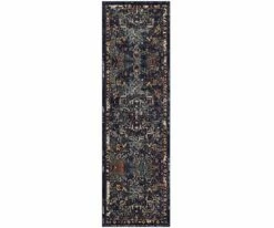 K01 Soiree Damascus Rug Runner - Indigo
