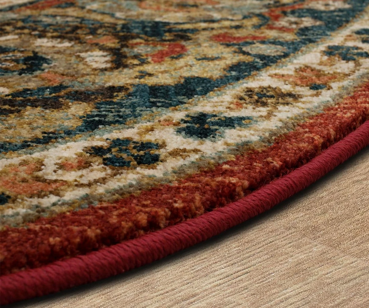 K01 Spice Market Dhahar Round Rug - Garnet 2 K01 Spice Market Dhahar Round Rug - Garnet - Image 2