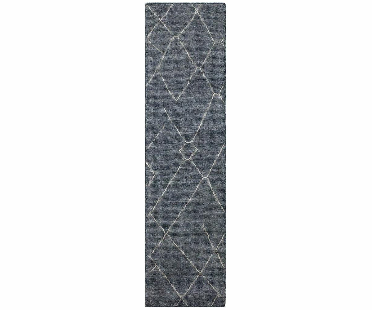 K01 Tangier Spartel Rug Runner - Blue Steel 1 K01 Tangier Spartel Rug Runner - Blue Steel